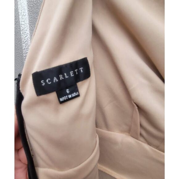 Scarlett Black & Nude Fit & Flare Sleeveless Mini Dress Size 6 - Picture 7 of 7